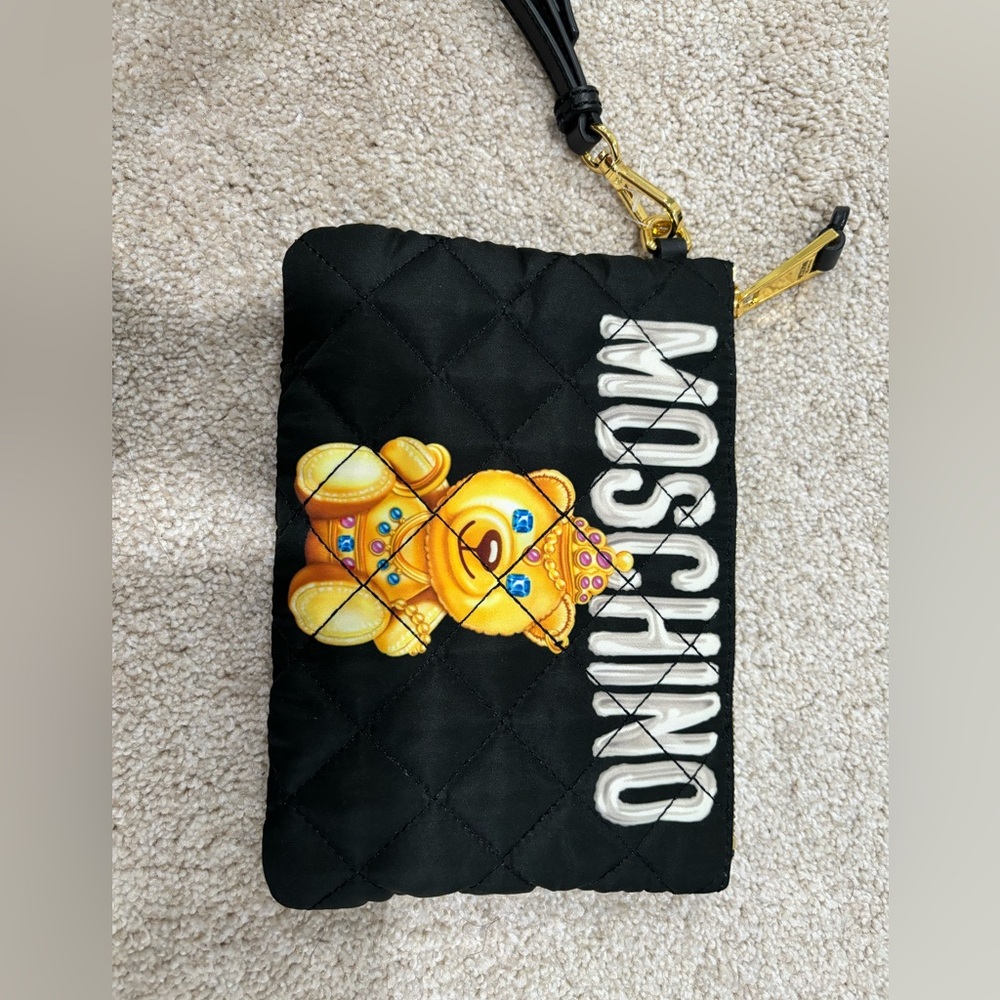 Moschino pouch wristlet